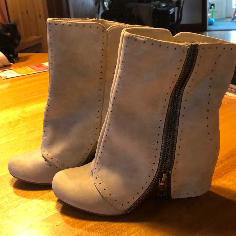 Cream color boots